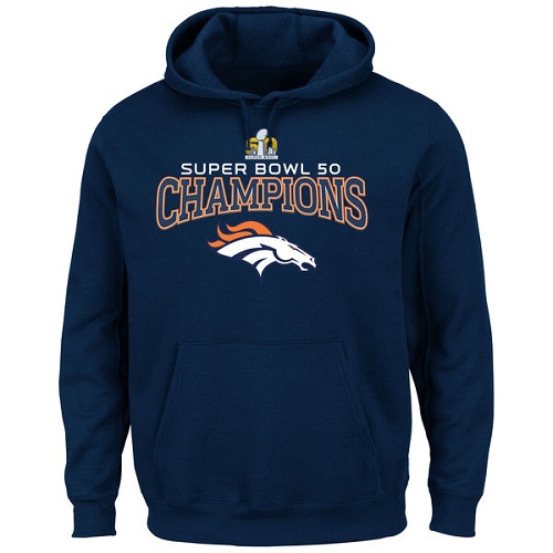 NFL Denver Broncos Majestic Big & Tall Super Bowl 50 Champions Choice VIII Pullover Hoodie - Navy